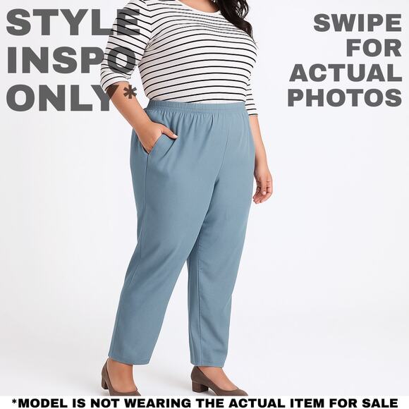 NWT Alfred Dunner 20 Seafoam Light Blue Pants/Trousers [0379] - Picture 2 of 9